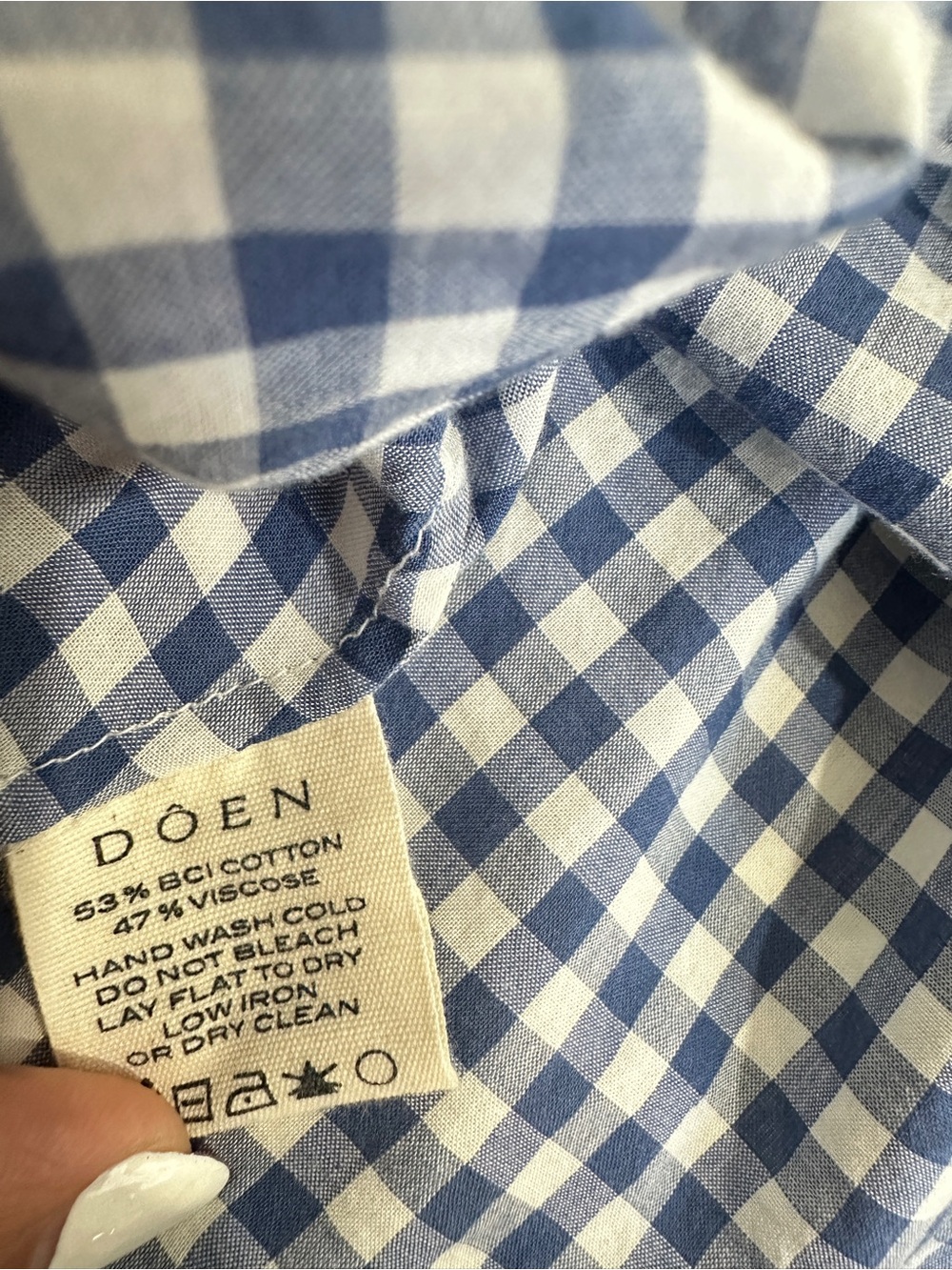 Doen Fleurette top in Blue Gingham - small - Picture 5 of 6